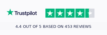 Trustpilot: 4.4 out of 5 based on 453 reviews